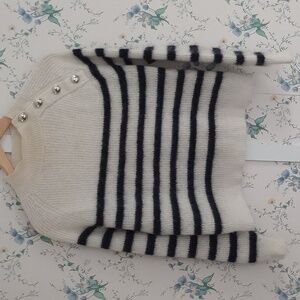 Sezane Striped Black and White Sweater